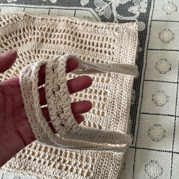 Universal Thread Crochet Tote Bag - Cream / Beige Boho Shoulder Tote - Picture 6 of 7